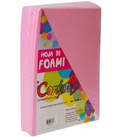 foamy carta con 24 pzas rosa claro