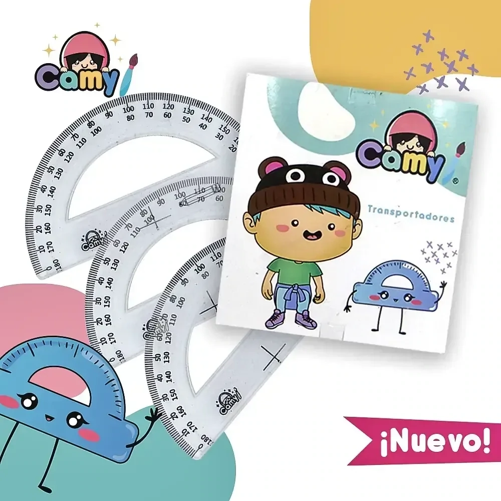 regla transportador 180 caja con 24