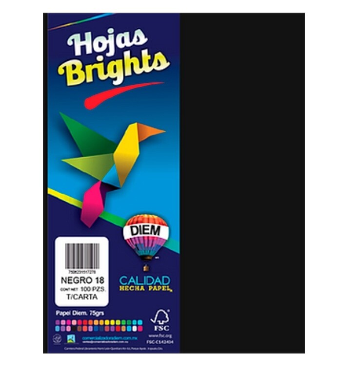 hojas de color c/100 negro