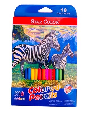 colores star color largos c/18 caja zebra