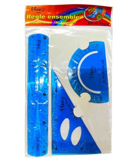 juego de geometría flexible de colores 20 cm