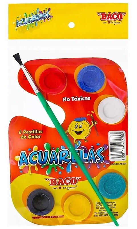 acuarela con 6 baco