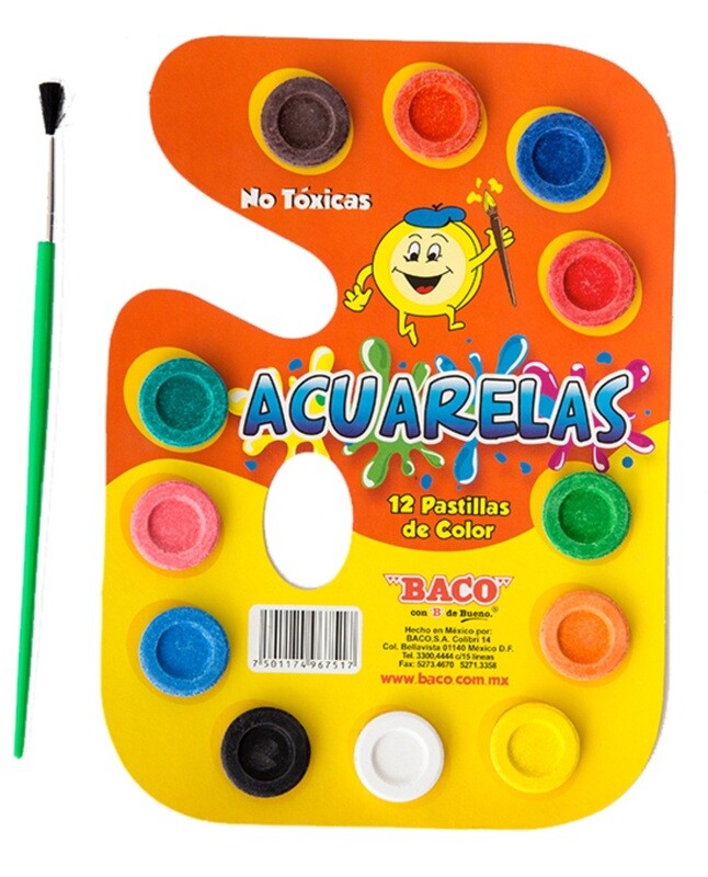 acuarela con 12 baco