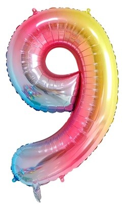 globo multicolor num 9 82cm