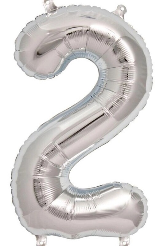 globo plata num 2 82cm