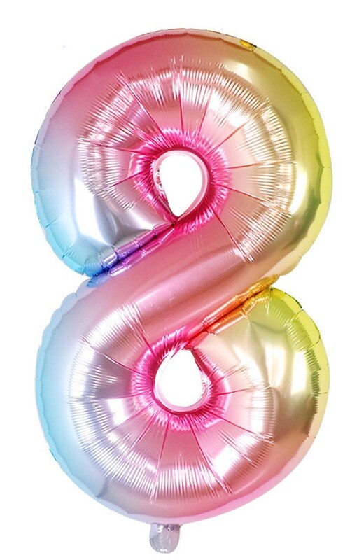 globo multicolor num 8 82cm