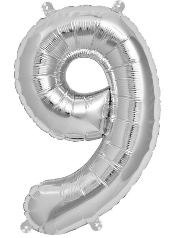 globo plata num 9 82cm