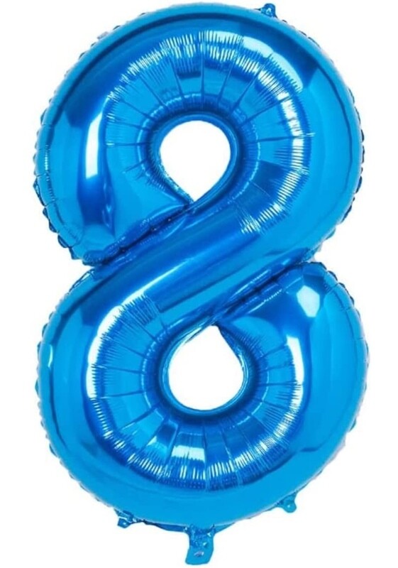 globo azul num 8 82cm