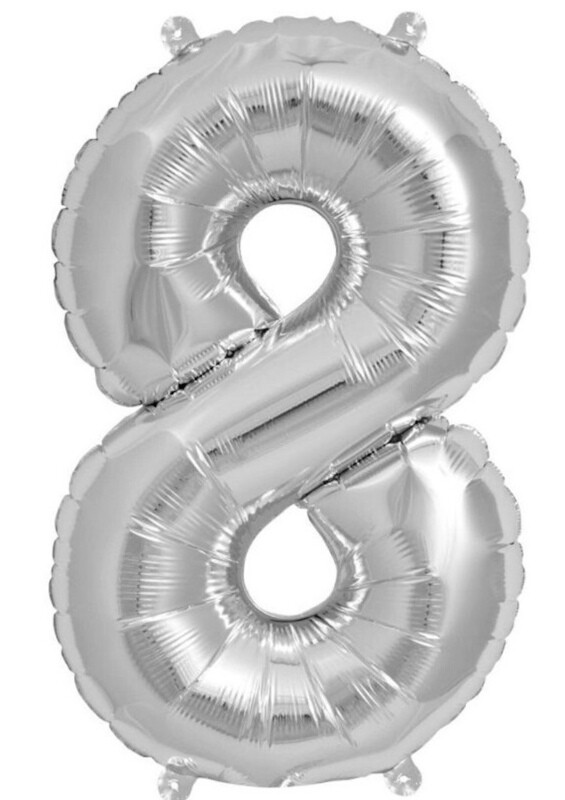 globo plata num 8 82cm