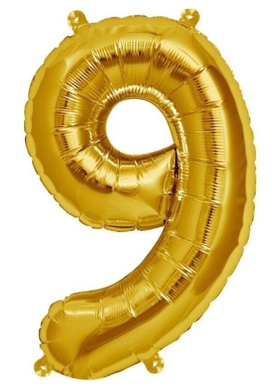 globo de numero 9, 82cm de alto