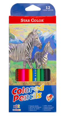 colores star color largos c/12 caja zebra