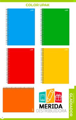 cuaderno gladiador 100h raya color