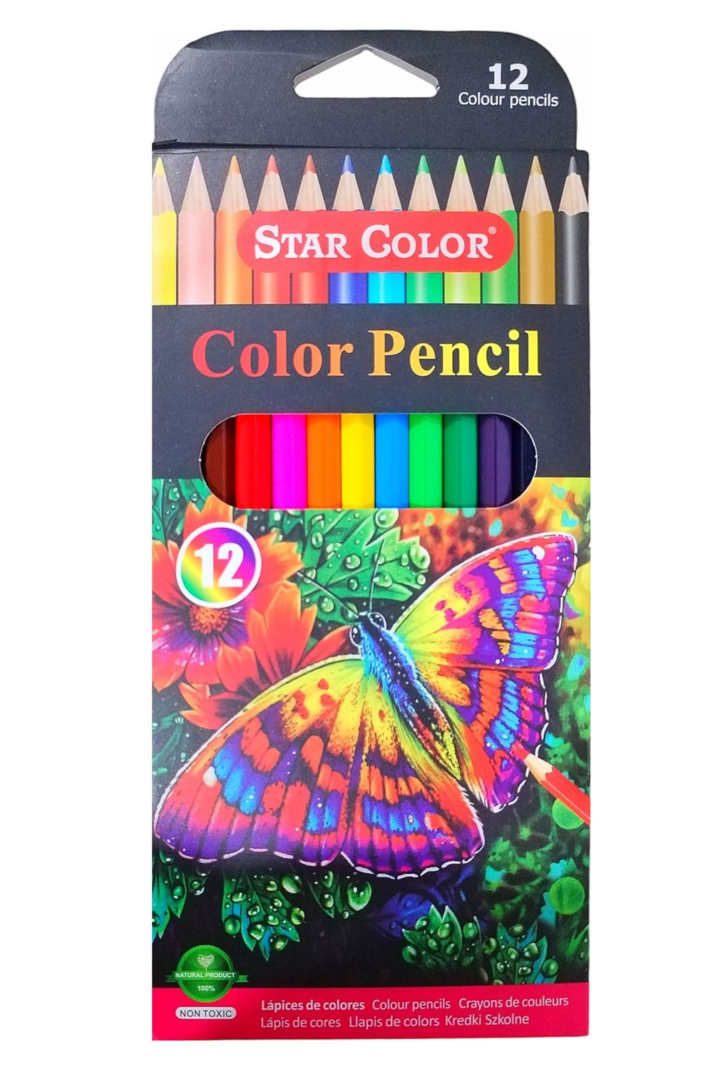 colores star color largos c/12 caja mariposa