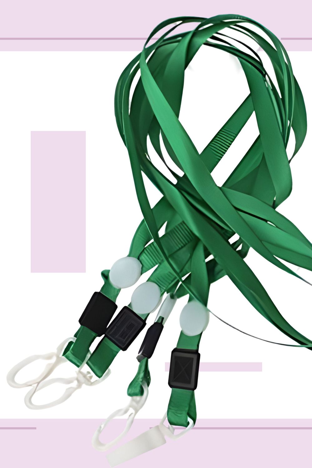 Cordones c/10 para gafette verde de tela