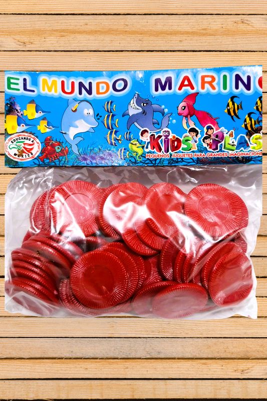 ficha plástica c/100 roja