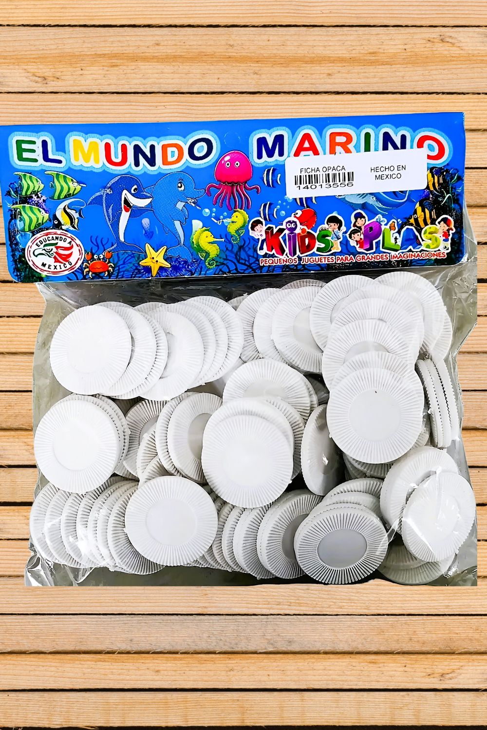 ficha plástica c/100 blanco