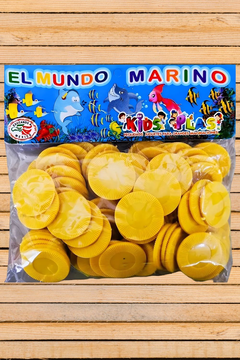 ficha plástica c/100 amarilla