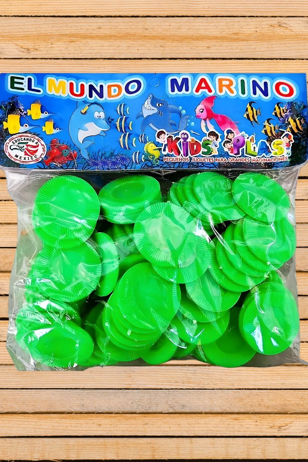 ficha plástica c/100 verde limon
