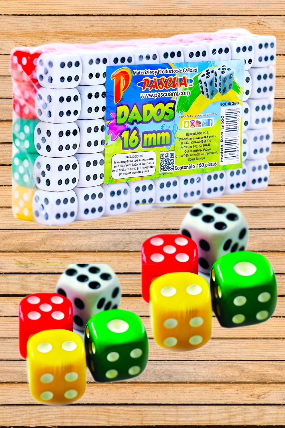 dados 16mm pascua c/100