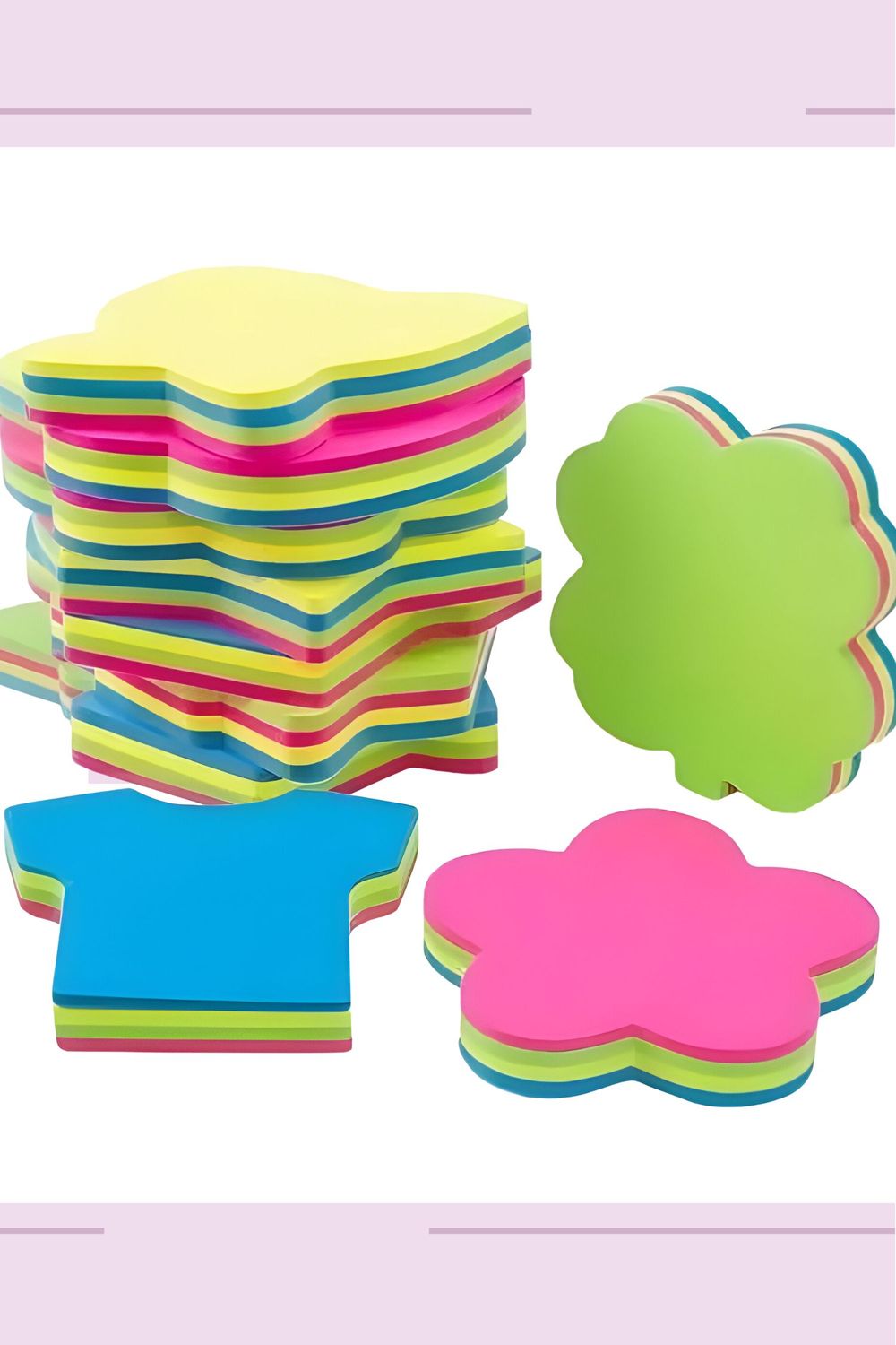 Notas adhesivas figuras 3x3 colores c/6