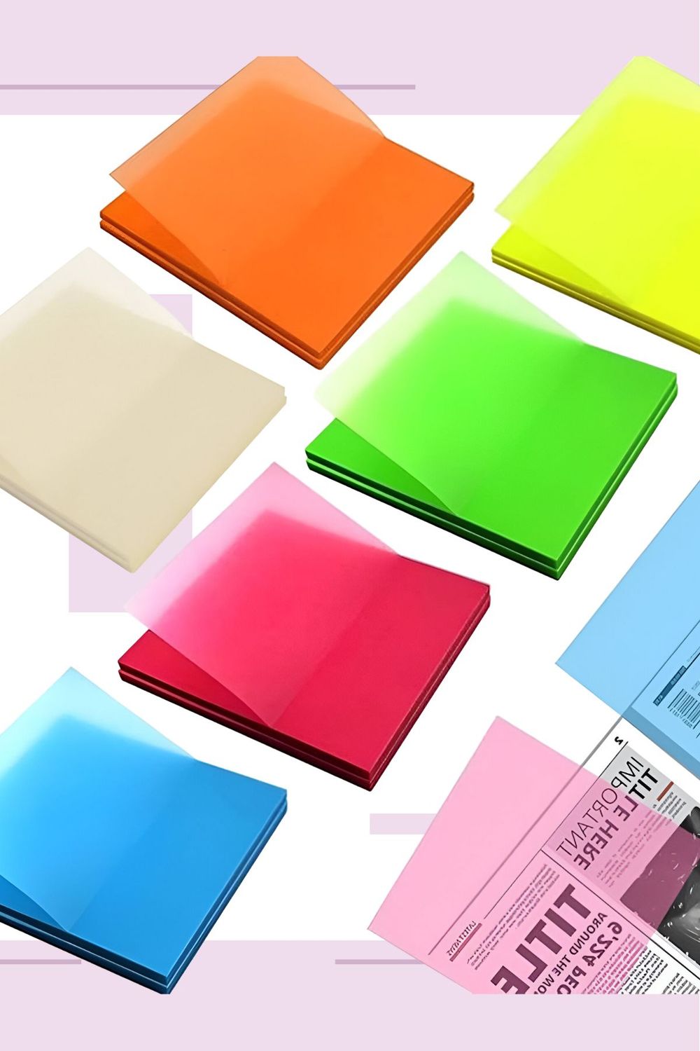 notas 3x3 color transparente