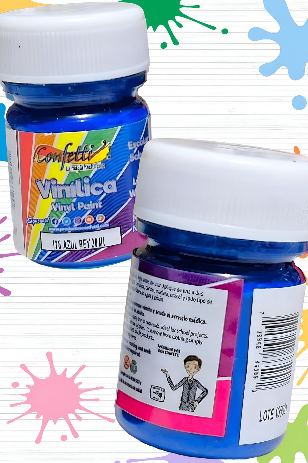 pintura 20ml azul rey c/6 pzas