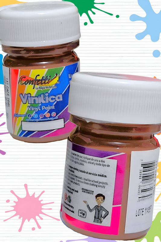 pintura 20ml cafe c/6 pzas