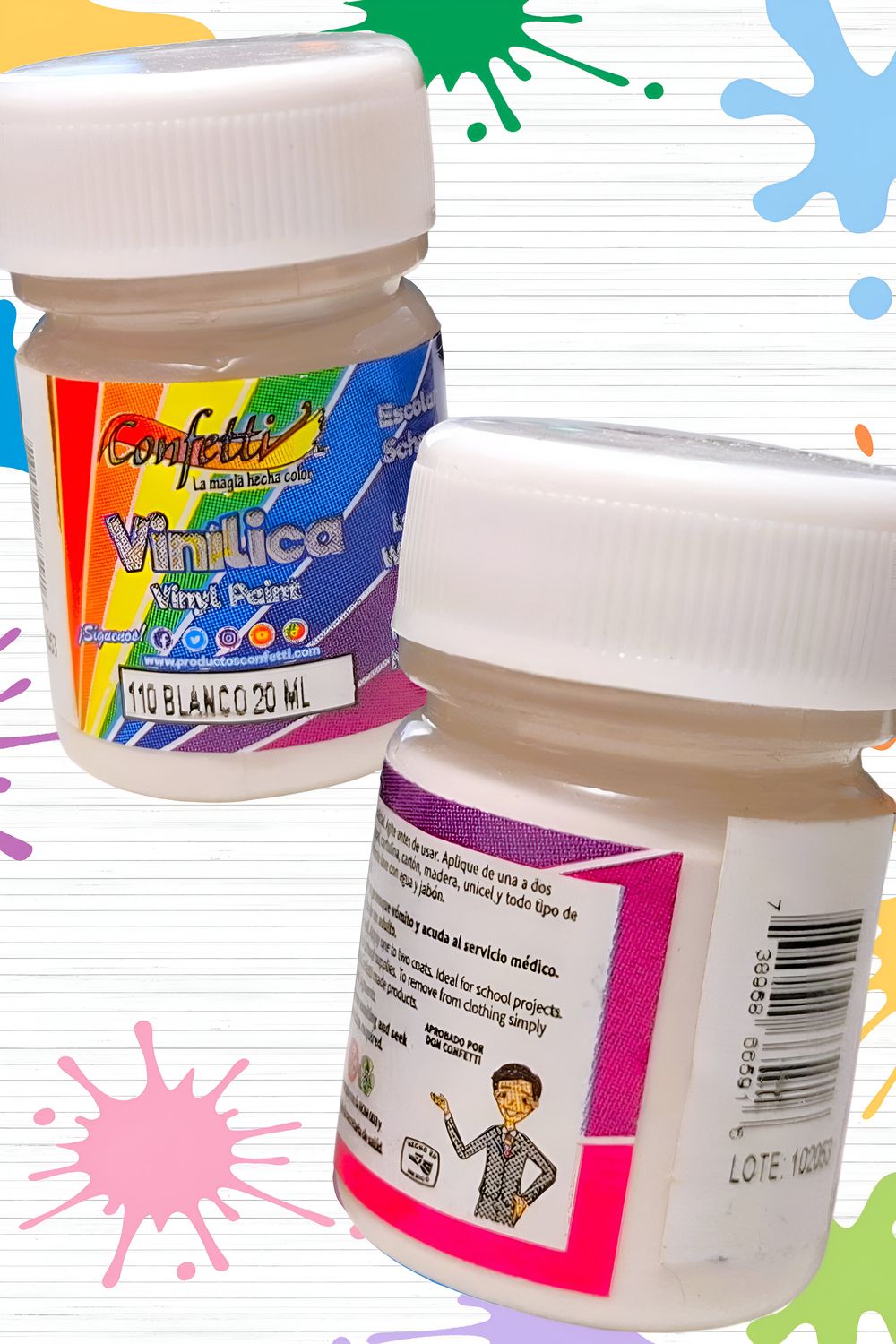 pintura 20ml blanca c/6 pzas