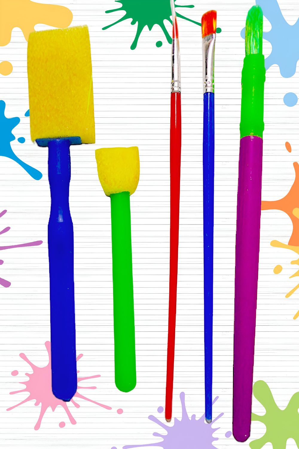 set de pinceles con esponjas