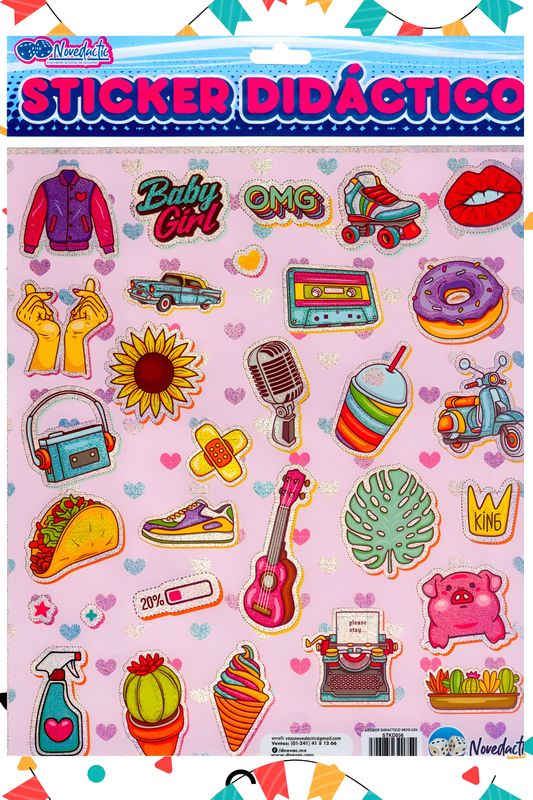 Stickers con 3 niña