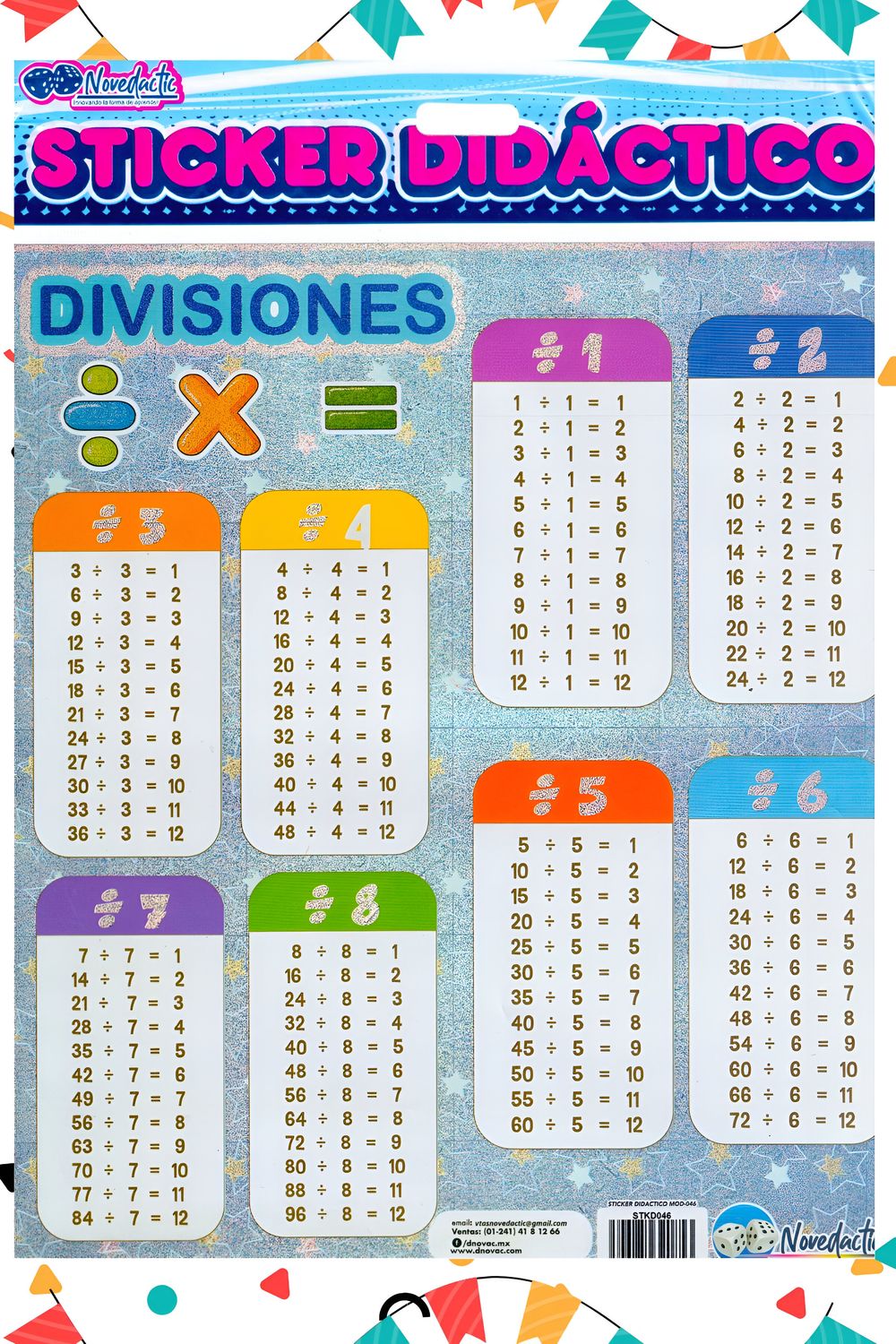 Stickers con 3 tablas