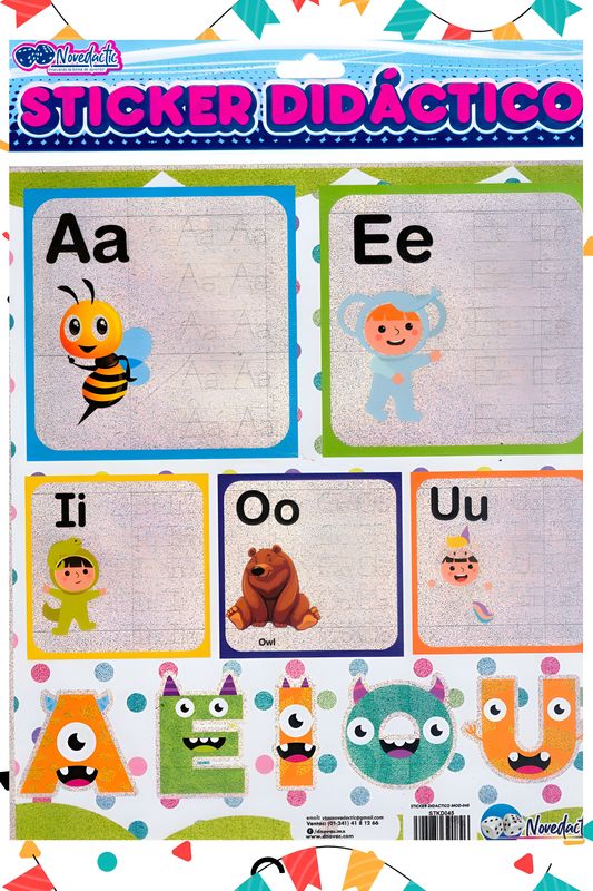 Stickers con 3 vocales