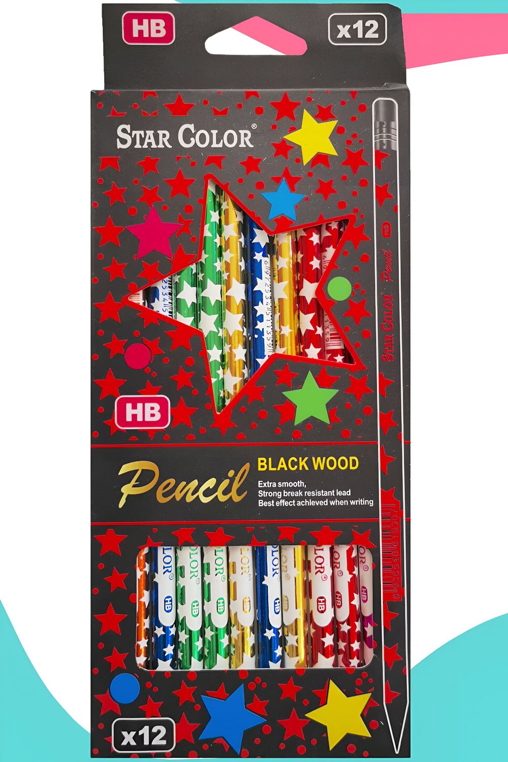 510628 lapices de grafito star color c/12 estrellas