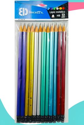 lapices de grafito bocetto c/12 metálico lapices de grafito bocetto c/12 metálico
