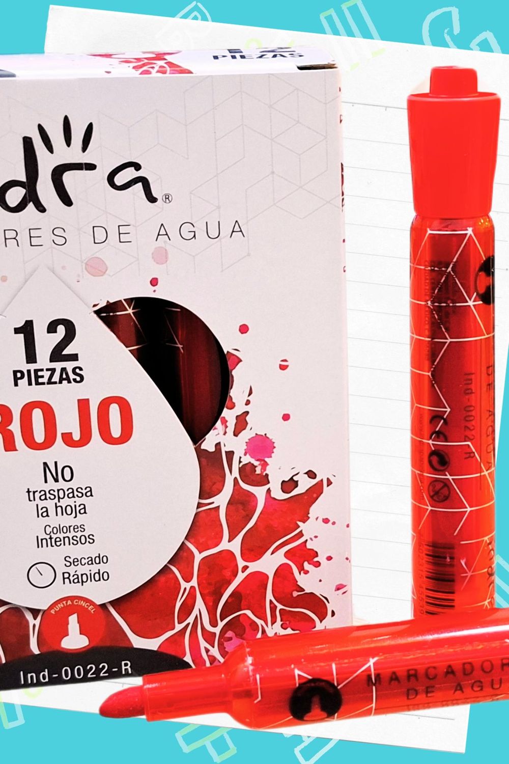 Marcador de agua c/12 INDRA rojo