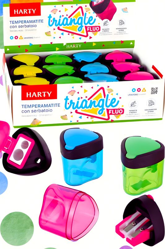 Sacapuntas con deposito c/12 triangular HARTY