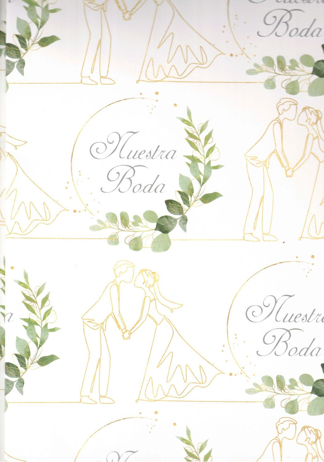 Papel De Regalo C/10 Pz boda