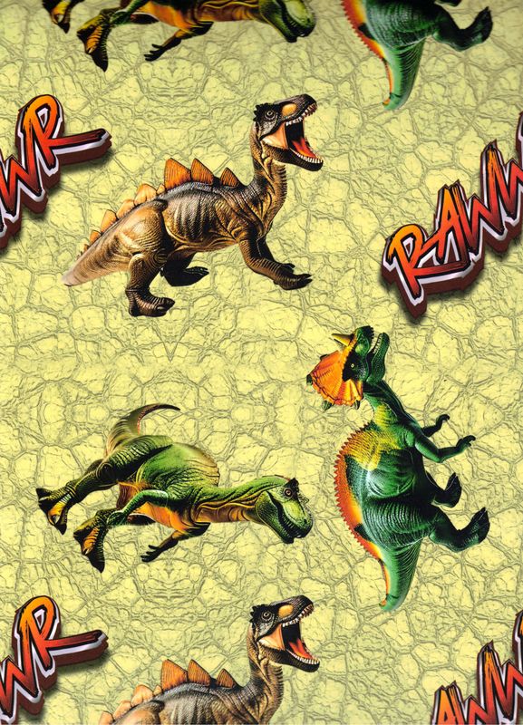 papel de regalo dino rugido C/10