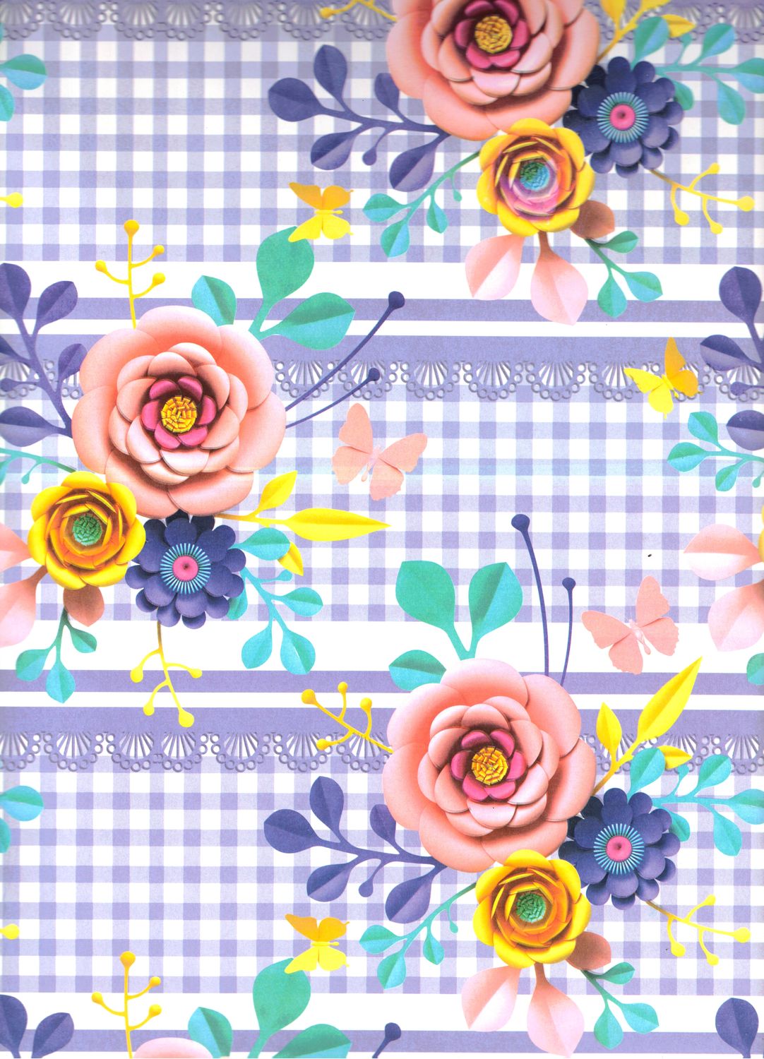 papel de regalo flores de papel C/10