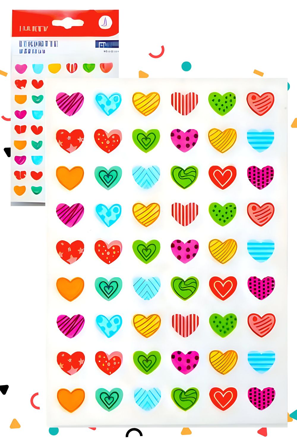 Stickers con 5 planillas corazon 11x15cm