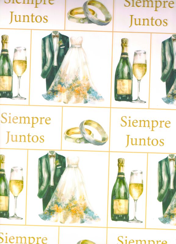 Papel De Regalo C/10 Pz BODA