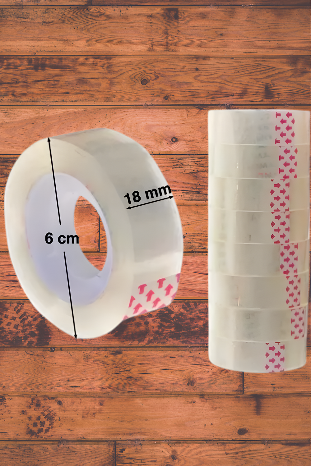 cinta tranparente leader 18x33 tubo con 8