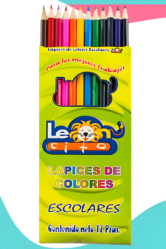 lápices de colores largos leoncito