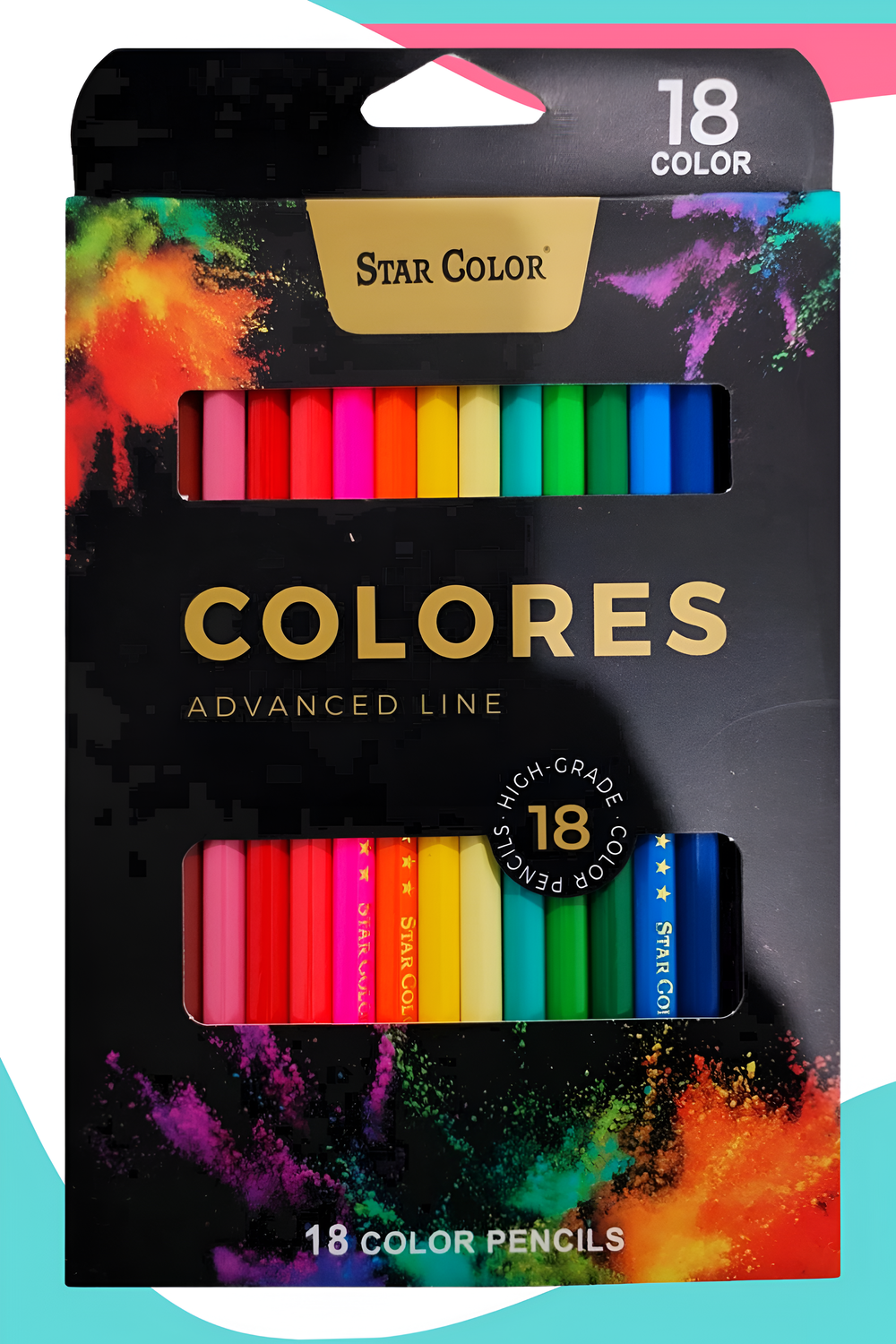 Colores star color largos c/18 negros