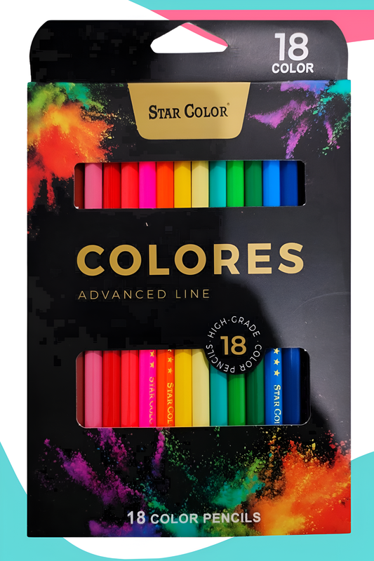 Colores star color largos c/18 negros