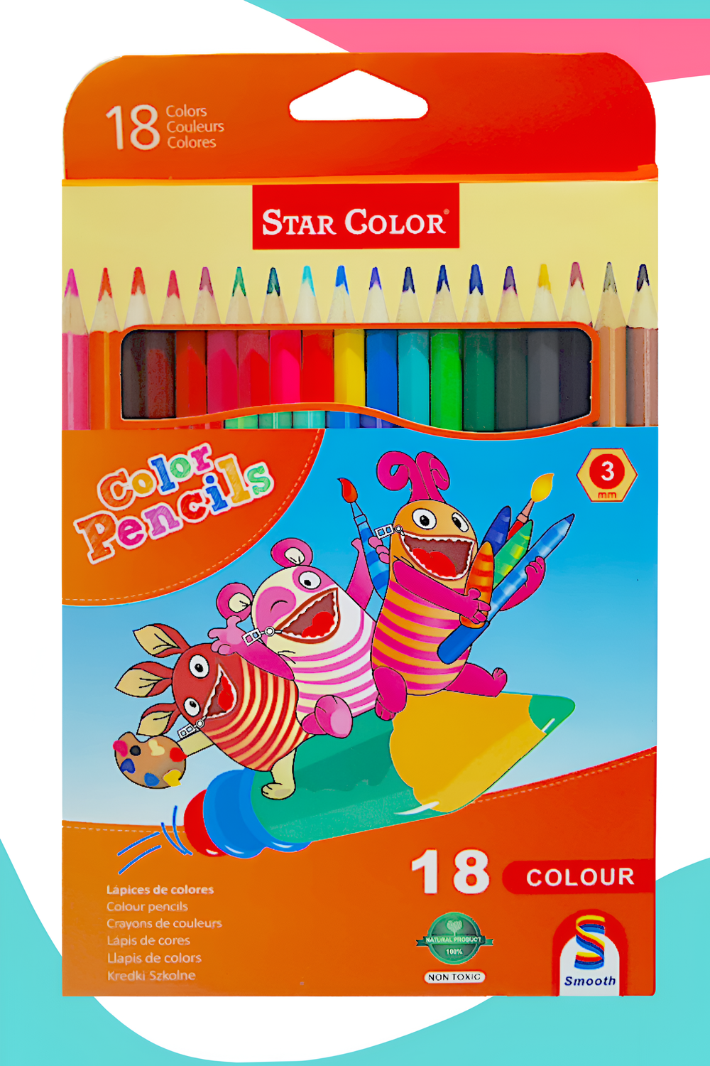 colores star color largos c/18 caja naranja