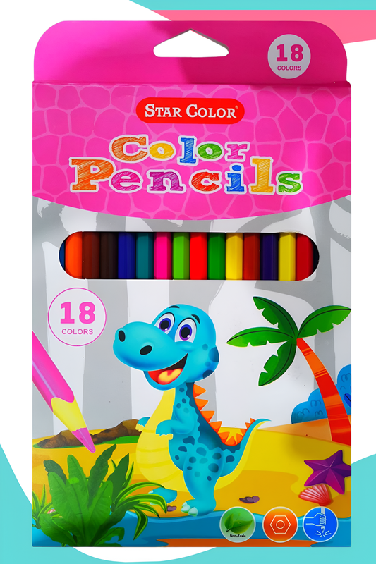 colores star color largos c/18 dinosaurio