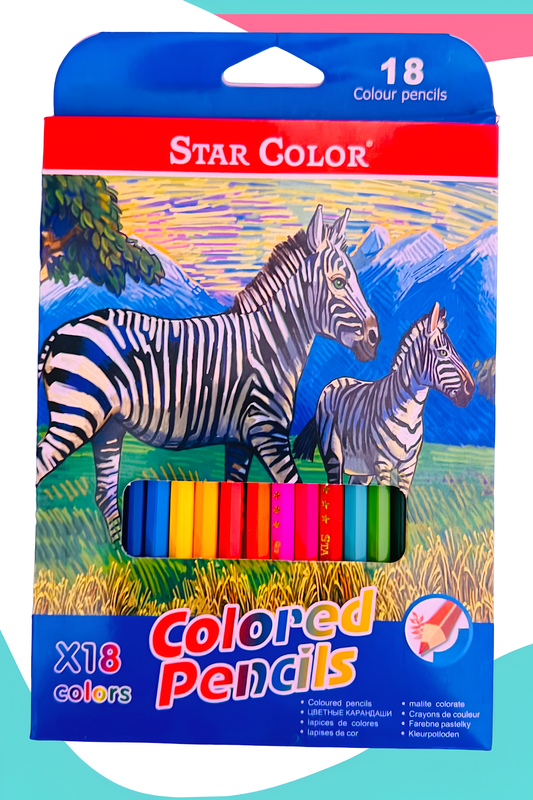 colores star color largos c/18 caja zebra