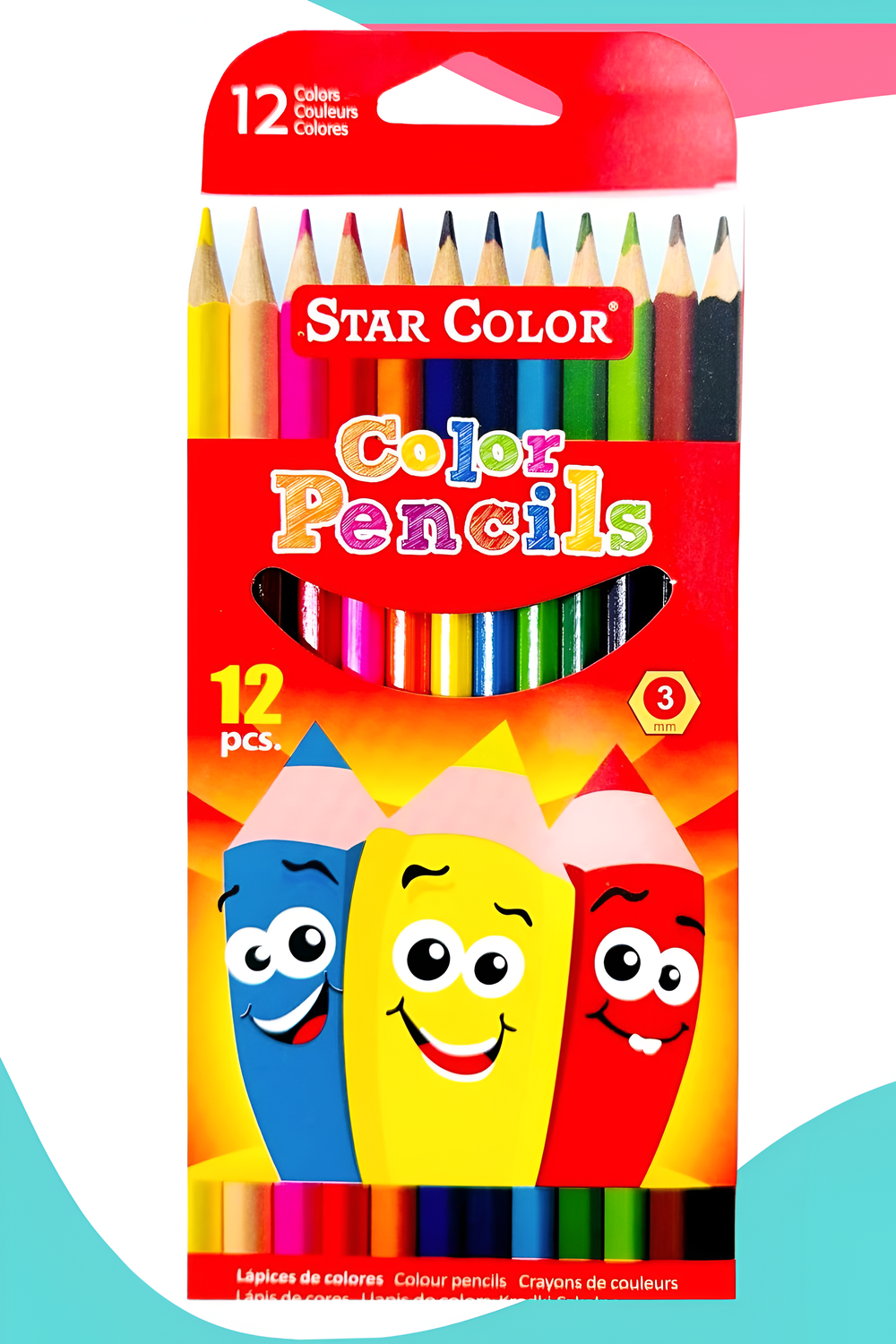 Colores star color largos c/12 caja roja