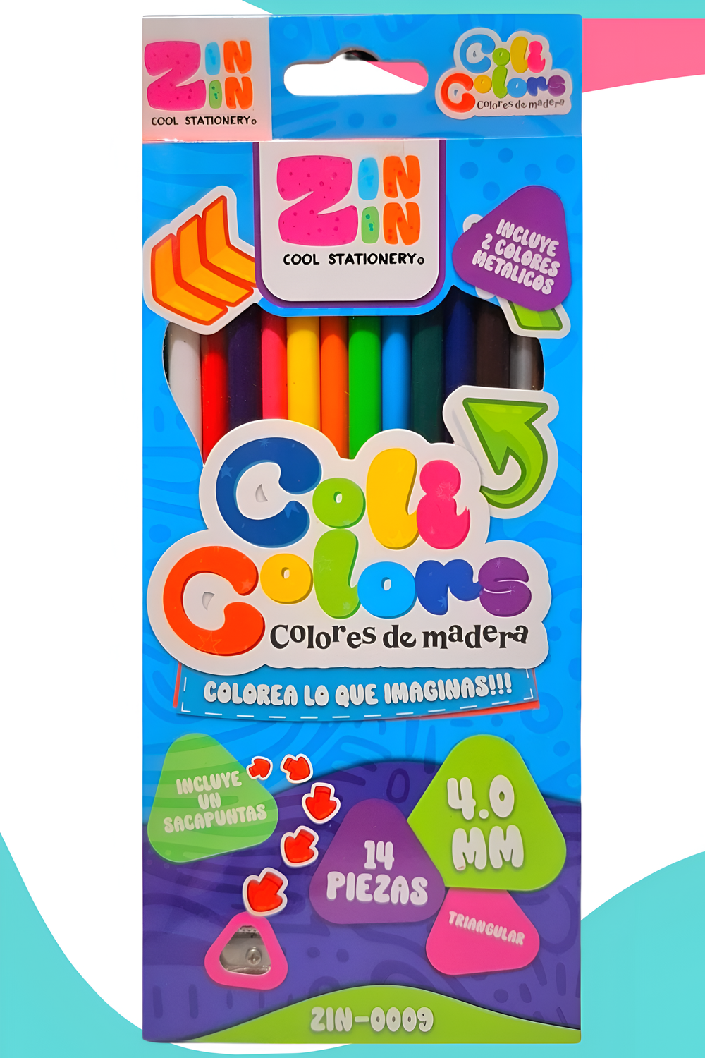 colores c/14 pzas ZIN ZIN con sacapuntas
